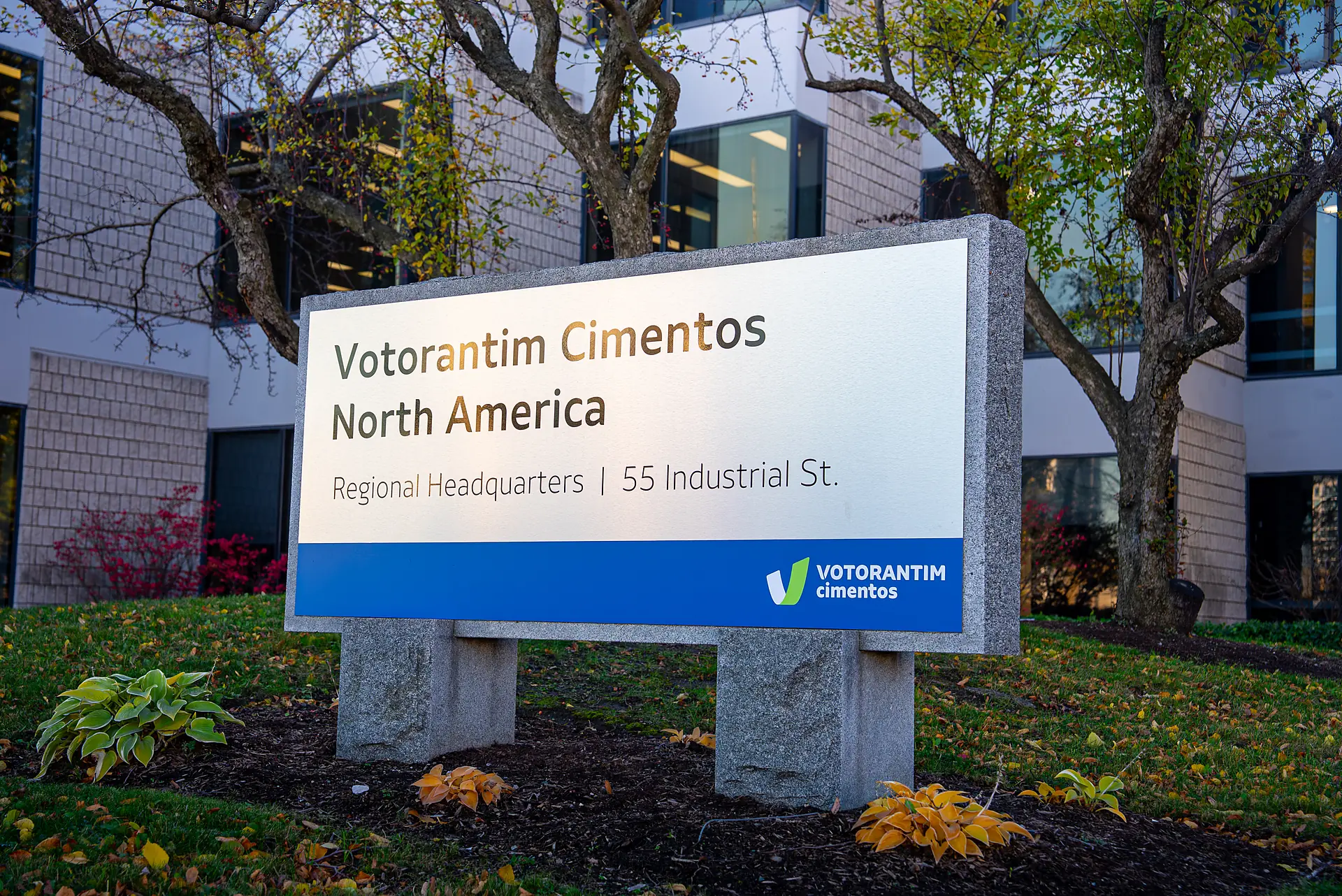 Building Materials Supplier - Votorantim Cimentos North America Regional Headquarters sign, 55 Industrial St